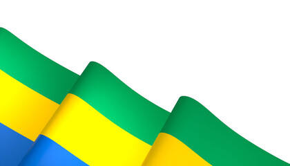 Gabon flag element design national independence day banner ribbon png
