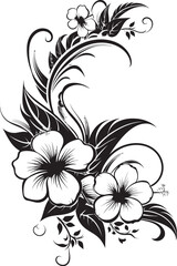 Eternal Blooms Sleek Black Icon with Vector Floral Corners Bountiful Beauty Chic Decorative Corner Logo in Monochrome