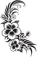 Blossom Bliss Sleek Black Logo Design with Decorative Corners Enchanting Entwines Chic Icon Highlighting Decorative Corners