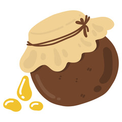 Honey pot with dripped honey