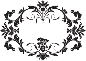 Old World Opulence Stylish Emblem with Black European Border Design Retro Royalty Sleek Logo Design with Monochrome Vintage European Border