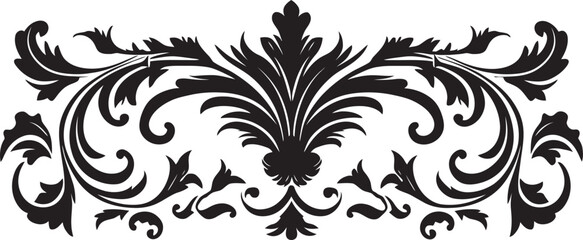 Baroque Beauty Vintage European Border Icon in Elegant Black Historic Harmony Chic Vector Logo with Black Vintage European Border