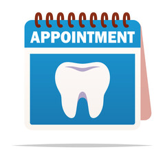 Dentist appointment calendar vector isolated illustration
