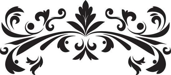 Antiquity in Abundance Stylish Emblem with Monochrome European Border Baroque Beauty Vintage European Border Logo in Elegant Black
