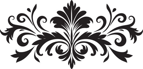 Classic Craftsmanship Stylish Vintage European Border Icon in Monochrome Cultural Couture Sleek Emblem with Black European Border Design