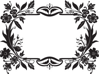 Noble Nostalgia Vintage European Border Logo in Sleek Black Cultural Classics Chic Vector Logo with Black Vintage European Border