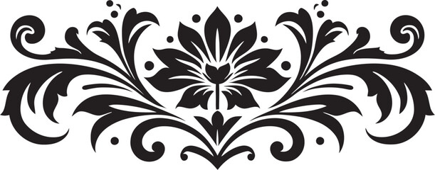 Fototapeta premium Antiquity in Abundance Stylish Emblem with Monochrome European Border Baroque Beauty Vintage European Border Logo in Elegant Black
