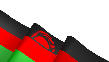 Malawi flag element design national independence day banner ribbon png
