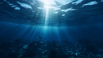 Fototapeta na wymiar deep blue sea abstract marine background