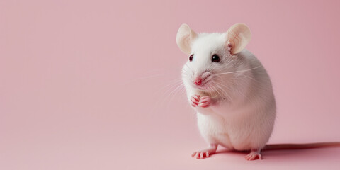 white mouse standing on background, generative AI - obrazy, fototapety, plakaty