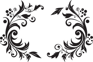 Artistic Adornments Elegant Emblem with Monochrome Doodle Decorations Doodle Delight Stylish Black Logo Design Highlighting Decorative Elements