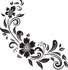 Doodle Delight Stylish Black Logo Design Highlighting Decorative Elements Ornamental Opulence Sleek Icon with Black Doodle Decorative Patterns