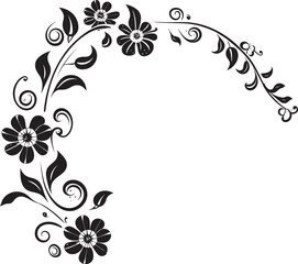 Fanciful Flourishes Chic Vector Icon Featuring Doodle Decorative Elements Sophisticated Swirls Sleek Black Emblem with Doodle Decorations