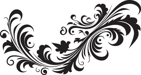 Whirlwind of Whimsy Sleek Vector Design with Doodle Decorations Intricate Inks Monochrome Decorative Doodle Element in Elegant Black