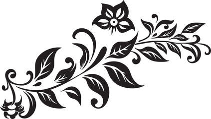 Elegance Embellished Black Logo Design with Stylish Doodle Decorations Sculpted Spirals Sleek Vector Icon Featuring Decorative Doodle Elements