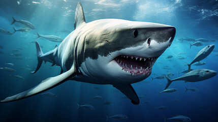 Obraz premium great white shark underwater