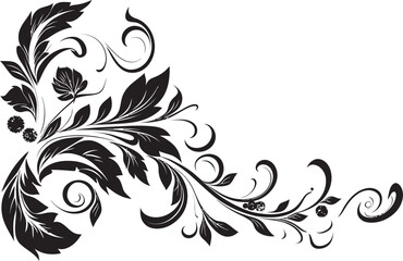 Fototapeta premium Intricate Inks Chic Vector Logo Featuring Doodle Decorative Element Curves and Charms Sleek Black Emblem with Decorative Doodle Elements