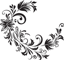 Whimsy in Waves Elegant Logo Design with Decorative Doodle Element Elegance Embellished Sleek Black Emblem Highlighting Decorative Doodles
