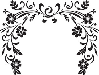 Sculpted Spirals Monochrome Decorative Doodle Icon in Chic Vector Fanciful Flourishes Black Logo with Decorative Doodle Elements