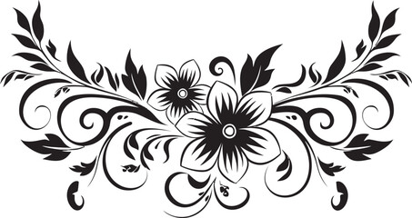 Chic Complexity Black Doodle Decorative Element in Elegant Design Elegance Embellished Monochrome Emblem with Stylish Decorative Doodles
