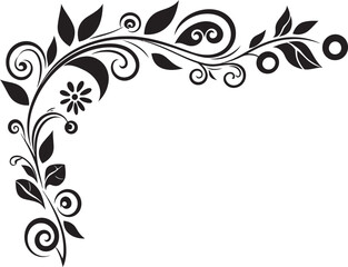 Fanciful Flourishes Stylish Vector Icon Featuring Doodle Decorative Elements Sophisticated Swirls Black Emblem with Monochrome Doodle Decorations