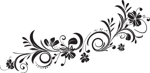 Ornate Outlines Sleek Logo Design Highlighting Doodle Decorative Element Whirlwind of Whimsy Monochrome Decorative Element in Sleek Black