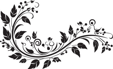 Artistic Adornments Chic Vector Emblem with Decorative Doodle Elements Chic Complexity Sleek Black Logo Featuring Monochrome Decorative Element