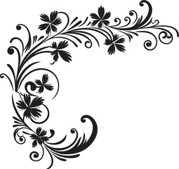 Sophisticated Swirls Monochrome Emblem with Doodle Decorative Elements Ornate Outlines Stylish Black Logo Highlighting Decorative Element