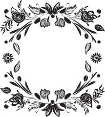 Intricate Doodle Delight Black Frame Logo Vector Swirls and Whirls Decorative Frame Icon in Vector