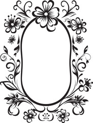 Swirls and Whirls Decorative Frame Icon in Vector Ornate Elegance Doodle Decor Frame for Logo Design