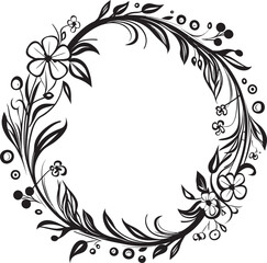 Monochrome Marvel Vector Frame Logo with Doodle Flux of Flourishes Doodle Delight in 90 Words