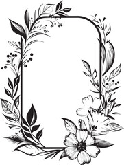 Timeless Twirls Black Vector Logo with Doodle Accents Artistry Unveiled Doodle Decorative Frame Icon