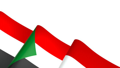 Sudan flag element design national independence day banner ribbon png
