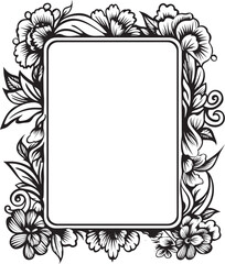 Serene Scrolls Doodle Decor Logo in 90 Words Quirky Quill Decorative Frame Icon with Black Doodle