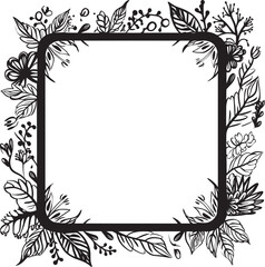 Radiant Riddles 90 Words Doodle Frame Logo in Black Spirited Symmetry Black Vector with Decorative Doodle