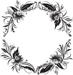 Symphonic Scrolls Harmonizing Elegance with Whimsy in Doodle Decorative Frame Vector Black Logo Symbol Infinite Impressions Crafting Timeless Beauty with Doodle Decorative Frame Vector Black Logo Des