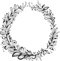 Cosmic Carousel A Whirlwind of Designs in Doodle Decorative Frame Vector Black Logo Elegance Noir Nostalgia A Nod to Classic Elegance in Doodle Decorative Frame Vector Black Logo Design