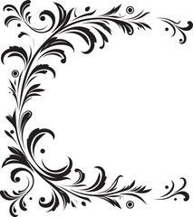 Fototapeta premium Abstract Allegiance Pledging to Creativity in Doodle Decorative Frame Vector Black Logo Symbol Design Noir Whimsy Doodle Decorative Frame Vector Black Logo Design Explore the playful elegance of a bl