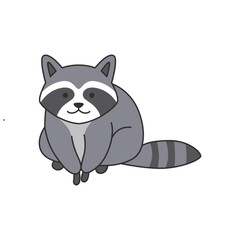 Cute raccoon. Vector illustration in doodle style.