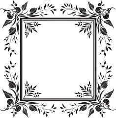 Infinite Imagination Navigating Elegance with Doodle Frame Black Icon Explore the boundless realms of imagination within an elegant black doodle decorative frame logo. Noir Nouveau Modern Elegance in