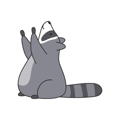 Cute raccoon. Vector illustration of a cartoon raccoon.