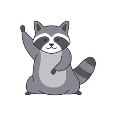 Cute raccoon. Vector illustration of a cartoon raccoon.