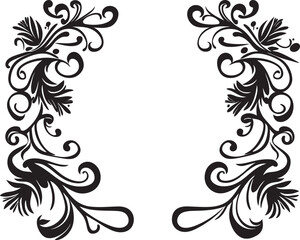 Sculpted Spirals Chic Logo Featuring Doodle Decorative Frame Elements Intricate Inks Elegant Black Emblem with Doodle Decorative Frame Element