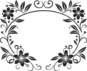 Ornamental Opulence Monochrome Doodle Decorative Frame Icon in Elegant Vector Chic Complexity Black Emblem Highlighting Doodle Decorative Frame Element