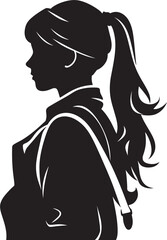 EduStyle A Modern and Sleek Black Vector Logo for Female Students ShePersist Vector Symbol of a Black Logo for Resilient Female Students