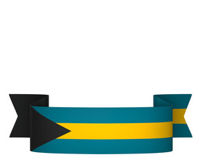 The Bahamas flag element design national independence day banner ribbon png
