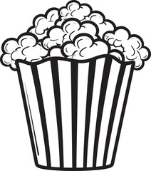 Kernels of Joy Dynamic Black Icon Signifying the Popcorn Experience Gourmet Goodies Vector Black Logo Design for Delectable Popcorn