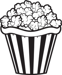 Popcorn Pinnacle Stylish Icon Symbolizing the Ultimate Movie Snack in Black Snack Symphony Elegant Popcorn Vector Black Logo Design