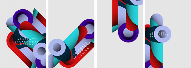 Abstract round shapes and circles poster designs. Vector illustration For Wallpaper, Banner, Background, Card, Book Illustration, landing page