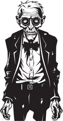 Ghastly Grandfather Iconic Black Logo Design Expressing the Horror of an Old Zombie Spectral Sire Black Icon Signifying the Frightening Spookiness of a Zombie